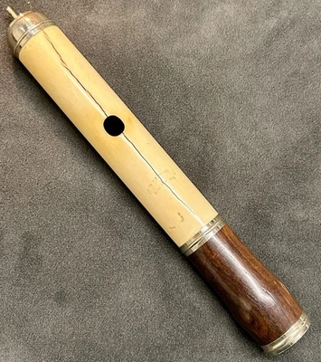 Антикварная ирландская простая головка и ствол флейты из слоновой кости и дерева ТОЛЬКО HF Meyer подлинная? - Изображение 1 из 4