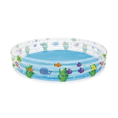 Bestway Kinder Aufblasbarer Pool 3 Ringe Transparent Meeresleben 183x33 cm +2 - Bild 1 von 3