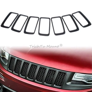 7pcs Gloss Black Front Grille Trim Ring Insert For Jeep Grand Cherokee 2014-2016 - Bild 1 von 21