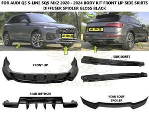 Für AUDI Q5 SQ5 S-LINE 2020+ LIPPE SPLITTER DIFFUSOR GAMASCHEN HECKSPOILER SCHWARZ - Bild 1 von 20