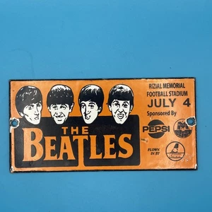 Vintage The Beatles Sign English Rock Band Concert Advertisement Porcelain Sign - Picture 1 of 7