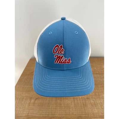 Gorra de camionero de malla Ole Miss Rebels azul blanco estilo Richardson 112 Foto 1 de 4