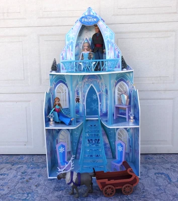 Disney Frozen Elsa Ice Castle Dollhouse furniture Dolls Sled Sven Kidkraft - Image 1 of 4