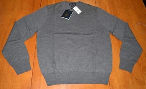 Brooks Brothers Saxxon Wool V Neck Sweater Dark Gray NWT $148 - Picture 1 of 6