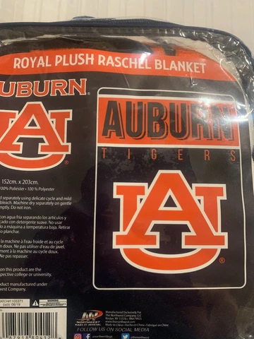 Auburn Tigers NCAA 60 x 80 Plush Throw Blanket Northwest Company Cover