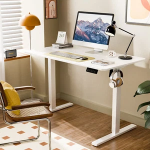 Ergomaker Electric Standing Desk Adjustable Sit Stand Computer Table 110cm White - Picture 1 of 7