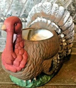 "Maceta de pavo estilo retro acabado bisque/mate 6,25"" de alto otoño de Acción de Gracias" - Imagen 1 de 8