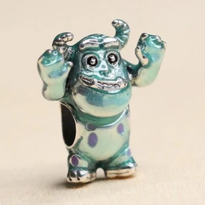  New Authentic Pandora Charm Disney Pixar Sulley Bead 792031C01 W Suede Pouch - Picture 1 of 6