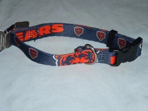 CHICAGO BEARS Adjustable DOG/PET COLLAR size Medium by Hunter Mfg NWT bl - Picture 1 of 10