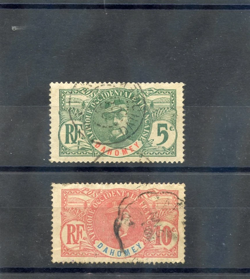 DAHOMEY Sc 20-1(YT 21-2)F-VF USED 1906 5c, 10c VALUES, $15 - Image 1 of 1