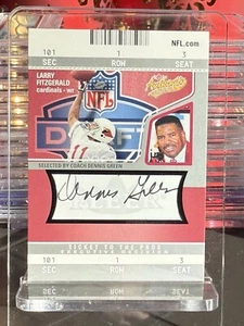 2004 Fleer Authentix #138 Larry Fitzgerald Dennis Green Rookie Auto /250 - Picture 1 of 2