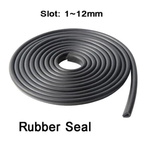 1 Meter Black Rubber Trim Seal U-Shaped Slot Flat/Rounded Corner Sealing Strip - Picture 1 of 5