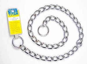 Choke Chain Dog Collar Training Choker Necklace 30" 4mm Titan Tanium Metal - Picture 1 of 1