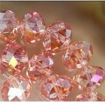 Großhandel 68PC 6X8mm Kristall facettierte Abacus lose Perlen Rosa AB - Bild 1 von 4