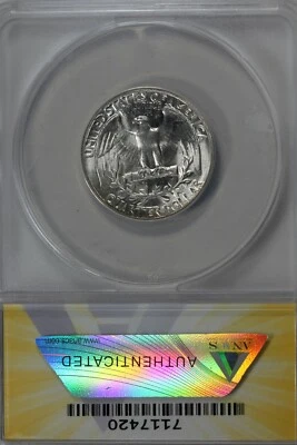 1952  .25   ANACS   MS 62  Washington Quarter, Silver 25 Cents (0.25) - Image 1 of 2