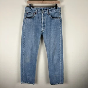 Vintage 2002 Levis 501 Medium Wash Button Fly Jeans 32x30 Waist 31" Inseam 29.5" - Picture 1 of 21