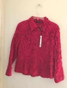 SAMUEL DONG RASBERRY LINED EMBROIDERED JACKET SIZE LARGE NEW WITH TAGS - Picture 1 of 2