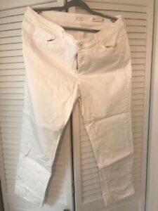 J.JILL White Cropped DENIM cuffed JEANS authentic fit - 18 TALL excellent cond