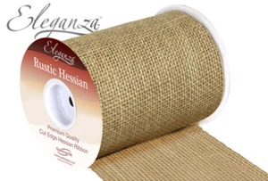 Rustic Hessian Cut Edge Fabric Roll 15.2cm x 9.1m By Eleganza Natural - Picture 1 of 1