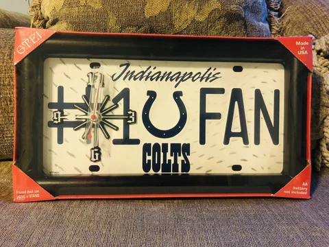 Indianapolis Colts - NFL LICENSE PLATE CLOCK - NIP Cover