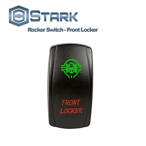 GREEN RED Laser Backlit Etched LED Rocker Switch Dual Light 20A - FRONT LOCKER - Picture 1 of 6