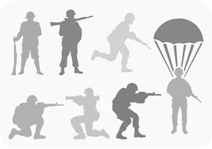 7"x10" Clear Plastic Stencil - Army Men Soldier (SR188) - Picture 1 of 2