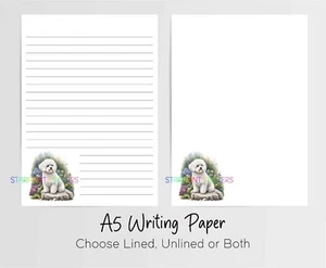 Bichon Frise A5 Writing Paper, Stationery Dog Gift Penpal Notes Shopping List - Bild 1 von 1