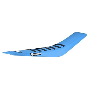 2016-2018 Husqvarna 125-450 FC TC seat cover all LIGHT BLUE/BLACK rib #134 LOGO - Picture 1 of 5