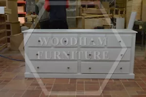 HANDMADE AYLESBURY 4+4 DRAWER CHEST IN WHITE (NOT FLATPACKED) - Picture 1 of 11
