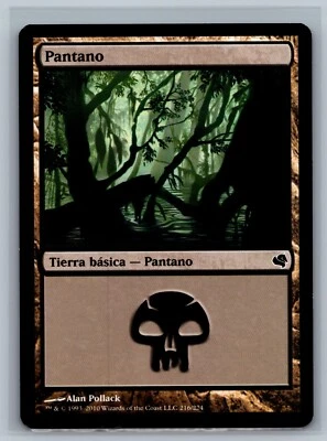 Magic The Gathering SPANISH Magic Encyclopedia 2011 Swamp #216/224 MTG TCG CCG - Image 1 of 2