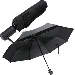 38" Large Umbrella Men/Women Three Folding Anti-UV Windproof Big Rain Umbrella - Picture 1 of 13