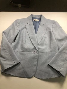 White Label Evan-Picone Damengröße 6 blau meliert Blazer Jacke 1-Knopf EUC!! - Bild 1 von 13