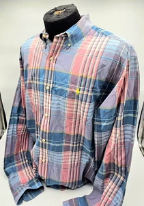 Ralph Lauren Shirt Men's XL 90s Green Red, Blue Plaid Classic Fit Button Up - Picture 1 of 12