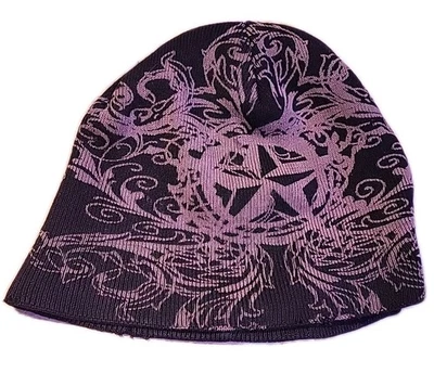 Модная шапка-бини унисекс Afflicton-Look. Черно-белый зимний With Star - Изображение 1 из 3