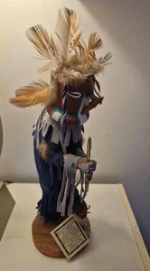 Navajo KOKOPELLI Doll Humpbacked Folk Art Carving Signed by Artist 12” W/ TAG - Picture 1 of 7