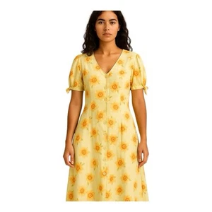 Vintage Escada Margaretha Ley Kleid Damen Gr. 40 8 Seide fließend geblümt - Bild 1 von 6