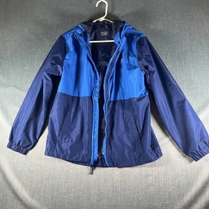 Eddie Bauer Kid's Jacket Size L (14/16) Blue Hooded Windbreaker Lightweight Coat - Picture 1 of 12