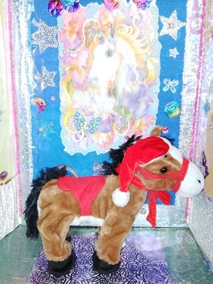 🦄Dan Dee Collector's Choice / Christmas Horse Brown Color 15" Animated Plush! - Image 1 of 4
