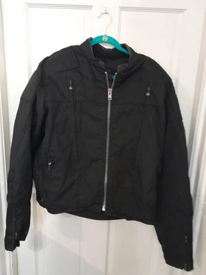 Jaqueta de motocicleta blindada masculina First Gear preta interspirt Fashions tamanho XL - Imagem 1 de 4