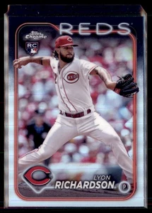 Lote de 2 tarjetas 2024 Topps cromo refractor Lyon Richardson Cincinnati Reds RC #230 - Imagen 1 de 2