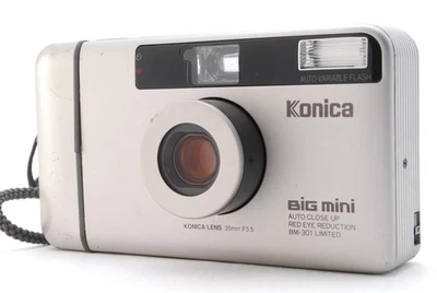 LCD OK! [Casi COMO NUEVA] Cámara fotográfica Konica BiG mini BM-301 apuntar y disparar 35 mm Japón Foto 1 de 4