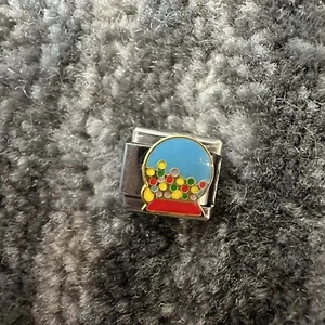 Italian Charm Gum ball Machine Link Stainless Steel Silver Jewelry Charm Y2K - Picture 1 of 4