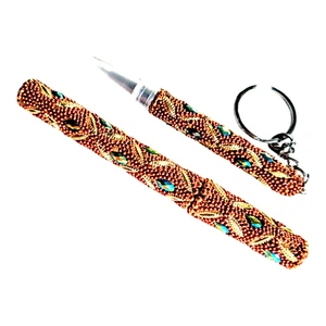 2-Pcs Pen/Keychain Sparkling Mother's Day Gift Office Red/Gold Glam JU-02pn * - Picture 1 of 6