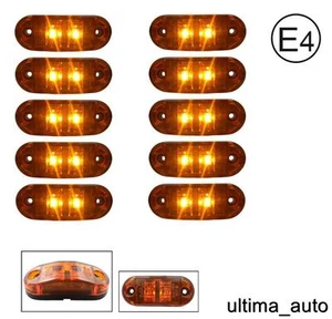 10 X AMBER 24 V 2 LED Side Marker Indicators Lights Truck Trailer E-MARKED  DOT - Bild 1 von 1