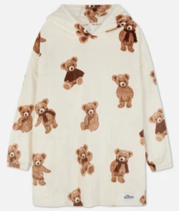 Teddy Bear Snuddie Snoodie Snuggle Oozie Fleece Hooded Cosy Blanket Oversized - Picture 1 of 2