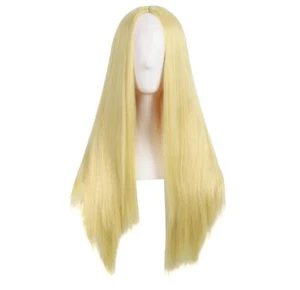 28 Inch/70cm Women Special Long Straight Synthetic Wig Blonde Yellow - Picture 1 of 4