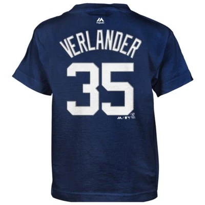 Justin Verlander MLB Majestic Detroit Tigers Navy Blue Jersey T-Shirt Boys (4-7) - Image 1 of 2