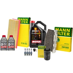 Mann Filters Motul 5L 8100 Xcess Gen2 5W40 Maintenance Kit For A3 Q3 TT CC Jetta - Picture 1 of 1