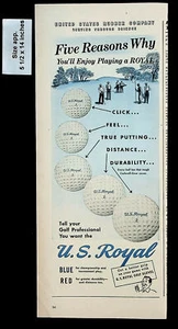 1947 U.S. Royal Sports Equipment Golf Ball Clubs Pro Vintage Print Ad 30457 - Picture 1 of 1
