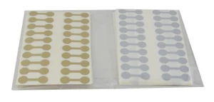 500 x Jewellery Dumbbell Labels Pricing Repair Marking Tags in Gold or Silver - Picture 1 of 3